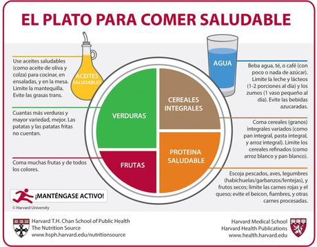 El plato para comer saludable