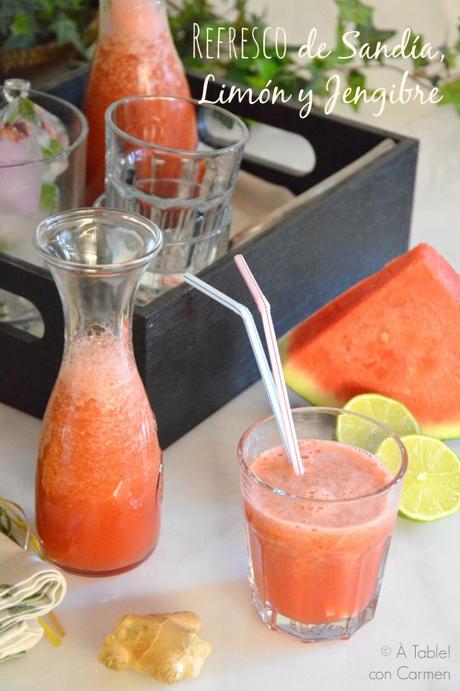 Refresco de Sandía, Limón y Jengibre