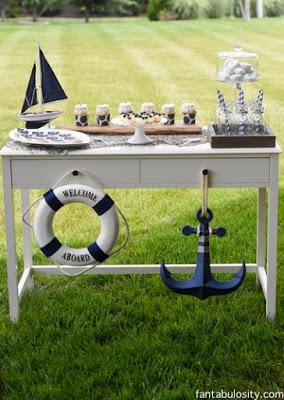 Party Theme - Nautical Birhtday Party Decor Ideas.