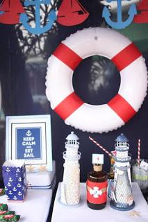 Party Theme - Nautical Birhtday Party Decor Ideas.