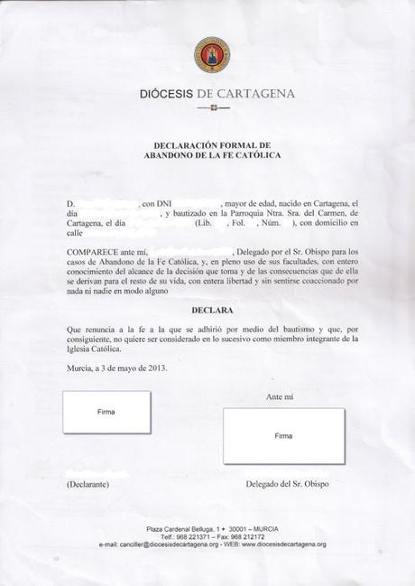 ARTÍCULO: ¿Cómo apostatar en España? ARTÍCULO: ¿Cómo apostatar en España?