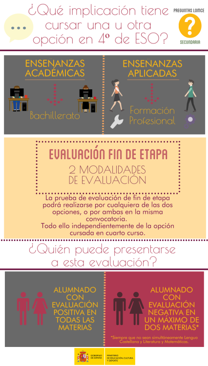 Infografía LOMCE - ¿Qué implicación tiene cursar una u otra... Infografía LOMCE - ¿Qué implicación tiene cursar una u otra...