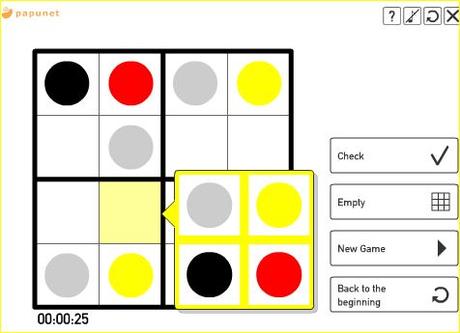 Juegos de atención y razonamiento de Papunet