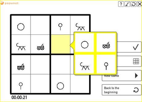 Juegos de atención y razonamiento de Papunet