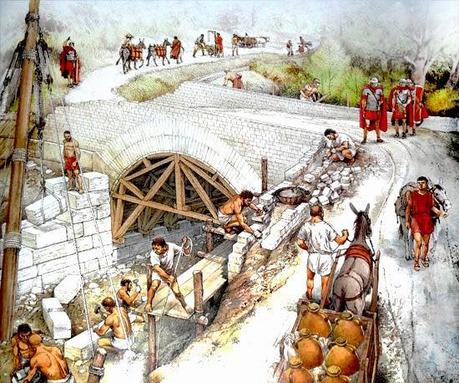 los constructores de las obras públicas romanas.