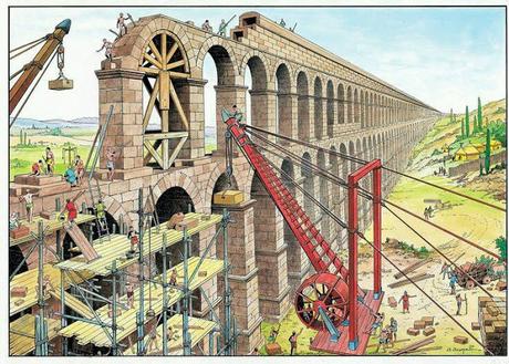 los constructores de las obras públicas romanas.