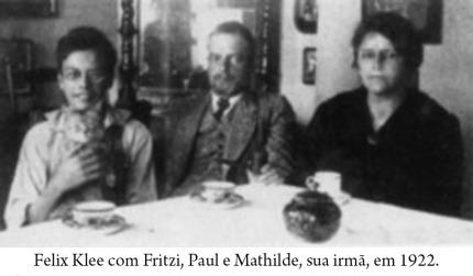 Felix Klee con Fritzi, su padre Paul Klee y su tía Mathilde (1921)