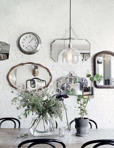 Ideas para decorar las paredes con espejos Ideas para decorar las paredes con espejos