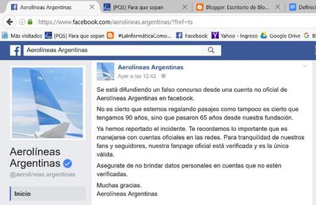 (Hoax) Aerolíneas Argentinas regala pasajes (