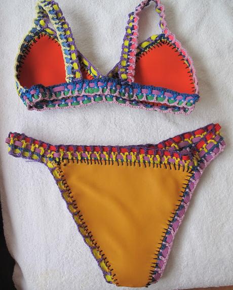 Tutorial paso a paso bikini de neopreno y crochet de las famosas.