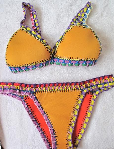 Tutorial paso a paso bikini de neopreno y crochet de las famosas.