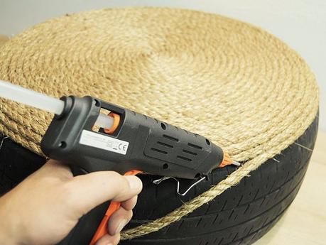 diy: taburete low cost con cuerda de sisal y color turquesa diy: taburete low cost con cuerda de sisal y color turquesa