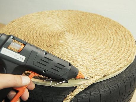 diy: taburete low cost con cuerda de sisal y color turquesa diy: taburete low cost con cuerda de sisal y color turquesa