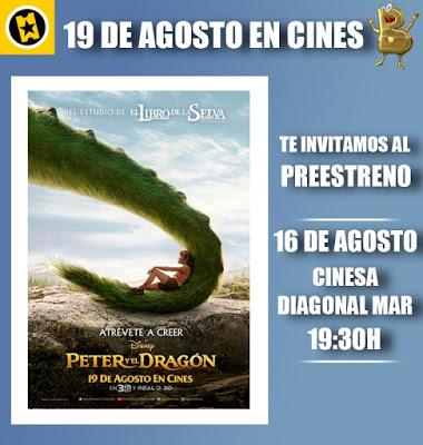 Sorteo Pre-estreno Peter y el Dragón en Barcelona