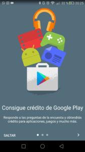 Google Opinion Rewards credito google play gratis