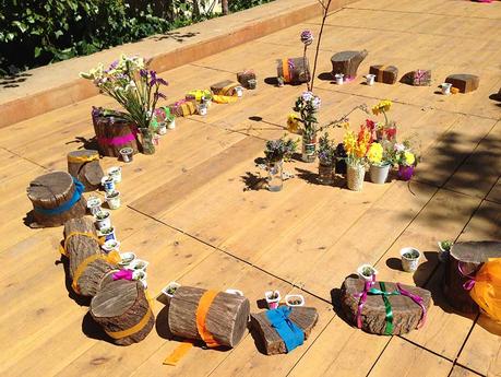 15 ideas originales para hacer al aire libre con niños y niñas Circulo-flores