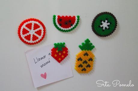 DIY: imanes de fruta con Pyssla.