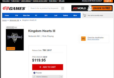 Rumor | Kingdom Hearts 3 listado para NX