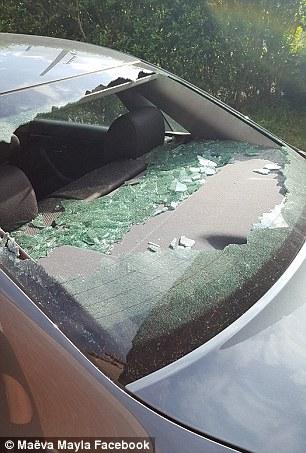 Migrantes musulmanes armados con palos y cuchillos están destrozando los ‘coches’ a los automovilistas sólo por diversión en Calaís. La luneta trasera se rompió