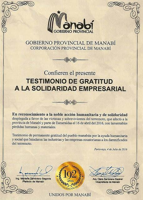 El Gobierno Provincial de Manabí elogia la solidaridad de CEDAL El Gobierno Provincial de Manabí elogia la solidaridad de CEDAL