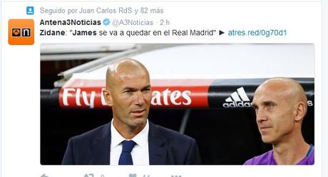 Mundo Deportivo secciona una respuesta de Zidane sobre James para sembrar la duda