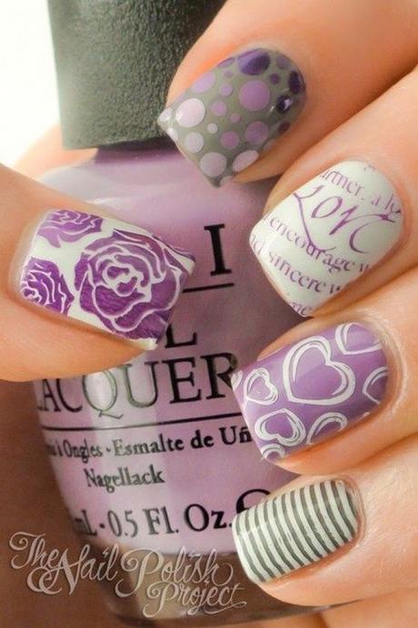 uñas cortas estampadas