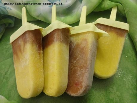 SUCETTES GLACÉES À LA MANGUE ET AUX PRUNES ROUGES / MANGO PLUM ICE POPS / PALETAS HELADAS DE MANGO Y CIRUELA /مصاصات مجمدة بالمانجو و البرقوق الاحمر