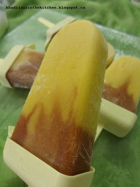 SUCETTES GLACÉES À LA MANGUE ET AUX PRUNES ROUGES / MANGO PLUM ICE POPS / PALETAS HELADAS DE MANGO Y CIRUELA /مصاصات مجمدة بالمانجو و البرقوق الاحمر