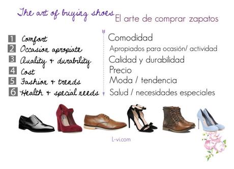 Features to keep in mind while buying shoes / Elementos a considerar al comprar zapatos.  L-vi.com