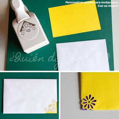 Personalización de sobres para invitaciones de boda con troquel