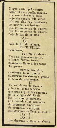 letra-cancion ¡Ay, mi Sombrero!