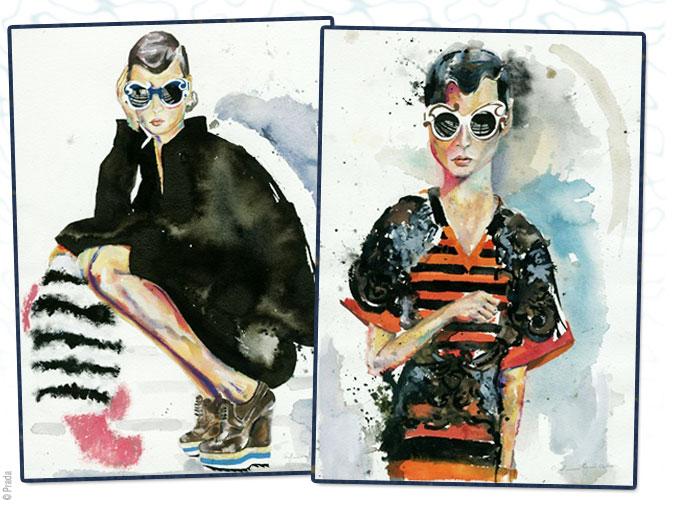 Ilustraciones de moda: Prada eyewear Ilustraciones de moda: Prada eyewear