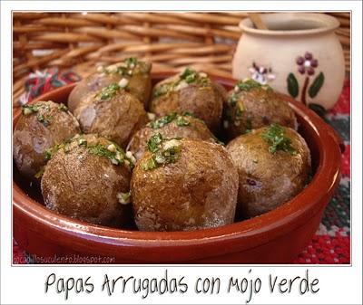 Papas Arrugadas con Mojo Verde.