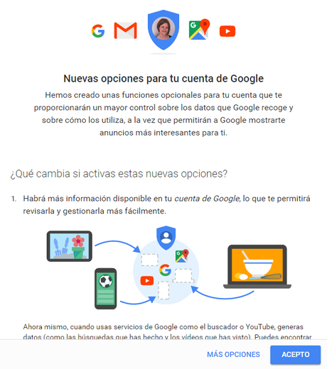 nuevas opciones para tu cuenta de google