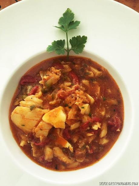 Ajoarriero de bacalao confitado