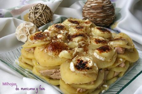 Milhojas de manzana y foie 