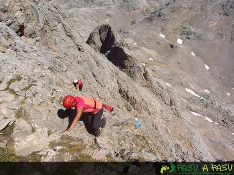 Trepada final al Torrecerredo, próxima al vivac