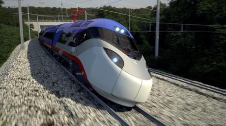 Alstom Tilting Option B Coming out of tunnel