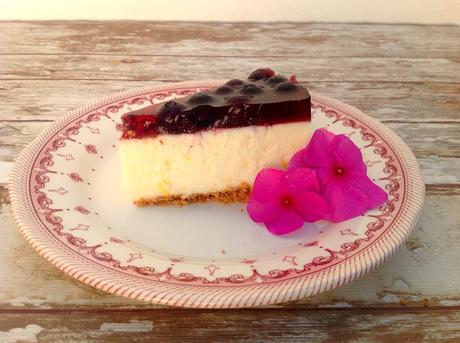 Tarta fría de requesón con arándanos Tarta fría de requesón con arándanos