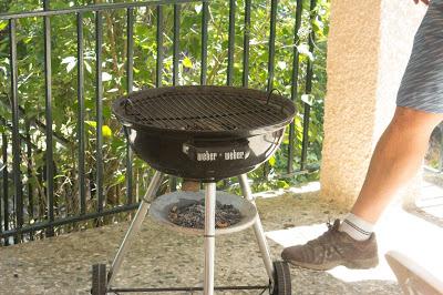 Arroz negro en barbacoa