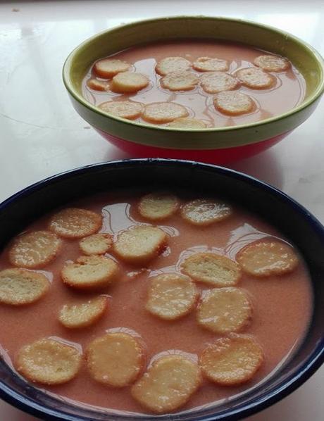 Gazpacho con tropezones Gazpacho con tropezones