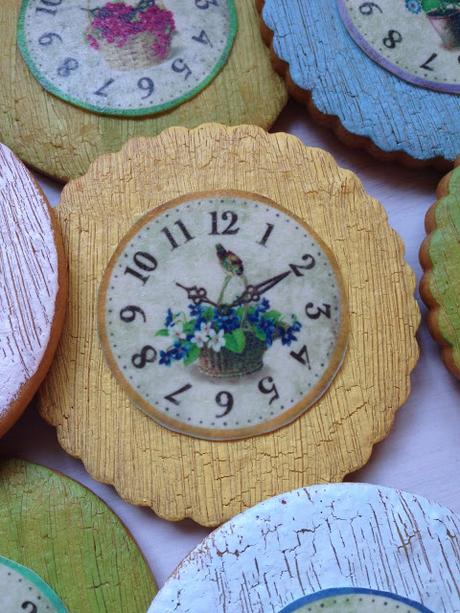 Galletas con efecto craquelado y papel de azúcar vintage de Fotopastel.com