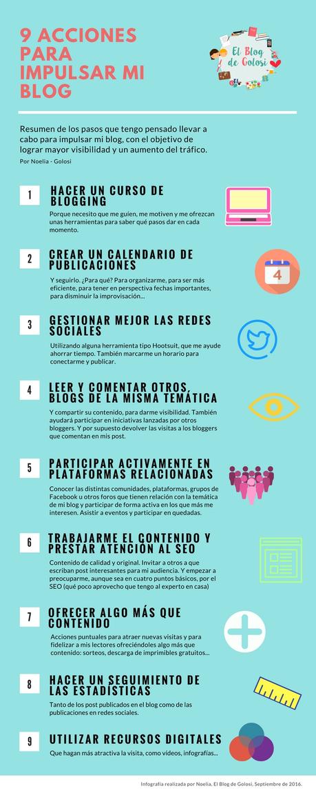 Infografía “9 acciones para impulsar mi blog”