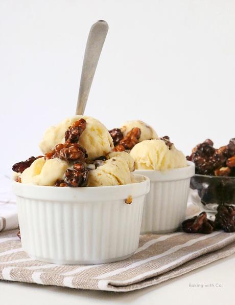 receta helado de vainilla y nueces