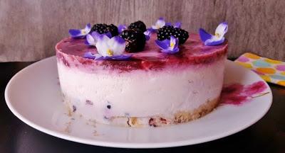 Tarta marmolada de queso y moras Tarta marmolada de queso y moras