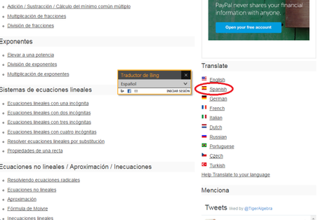 Tiger Algebra: Solucionador, simplificador y evaluador de álgebra. Sin título