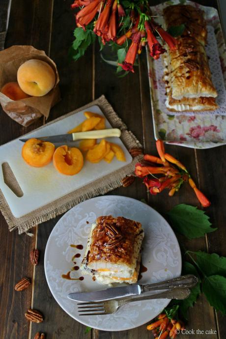 napoleones-de-melocoton, hojaldre-de-melocoton, melocotones, peaches-tart