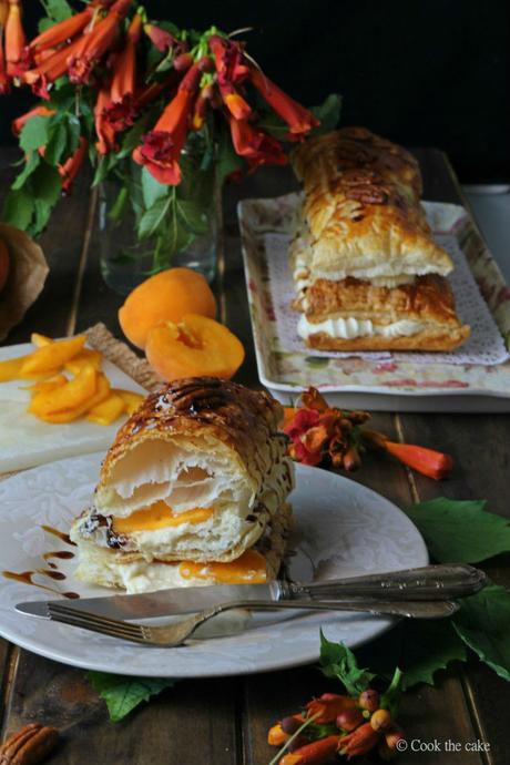 napoleones-de-melocoton, hojaldre-de-melocoton, melocotones, peaches-tart