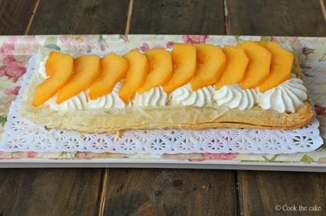 napoleones-de-melocoton, hojaldre-de-melocoton, melocotones, peaches-tart