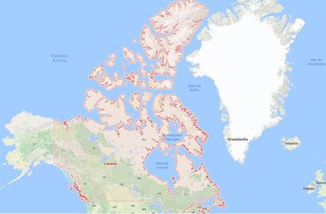 Canadá es rodeada con mayor cantidad de agua.